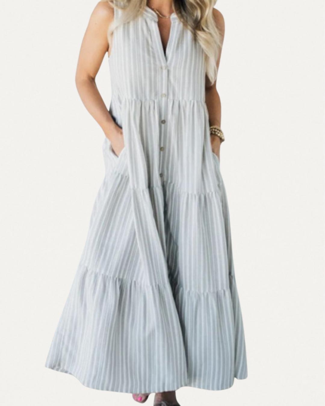 Sleeveless Striped Summer Dress for Women – Breathable & Chic Everyday Look