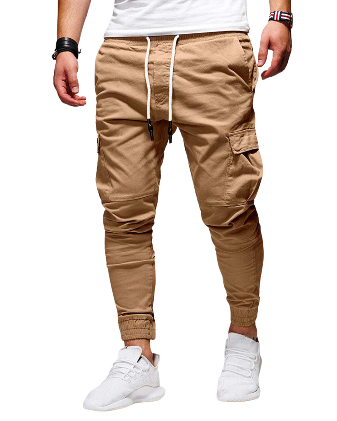 Men’s Green Cargo Pants – Cotton Relaxed Fit Trousers with Utility Pockets for Outdoor & Casual Wear