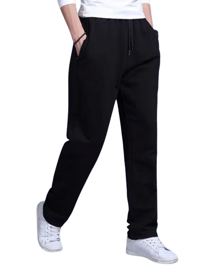 Men’s Black Jogging Pants – Cotton Blend Relaxed Fit Joggers with Adjustable Waist