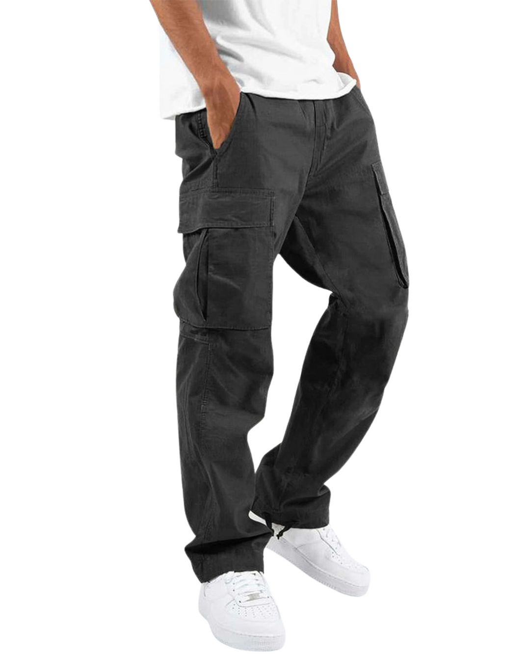 Men’s Green Cargo Pants – Cotton Relaxed Fit Utility Trousers with Multi-Pockets for Casual & Outdoor Wear
