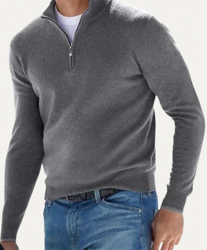 Unisex Half-Zip Sweater – Soft Knit Pullover for Cozy Winter Style