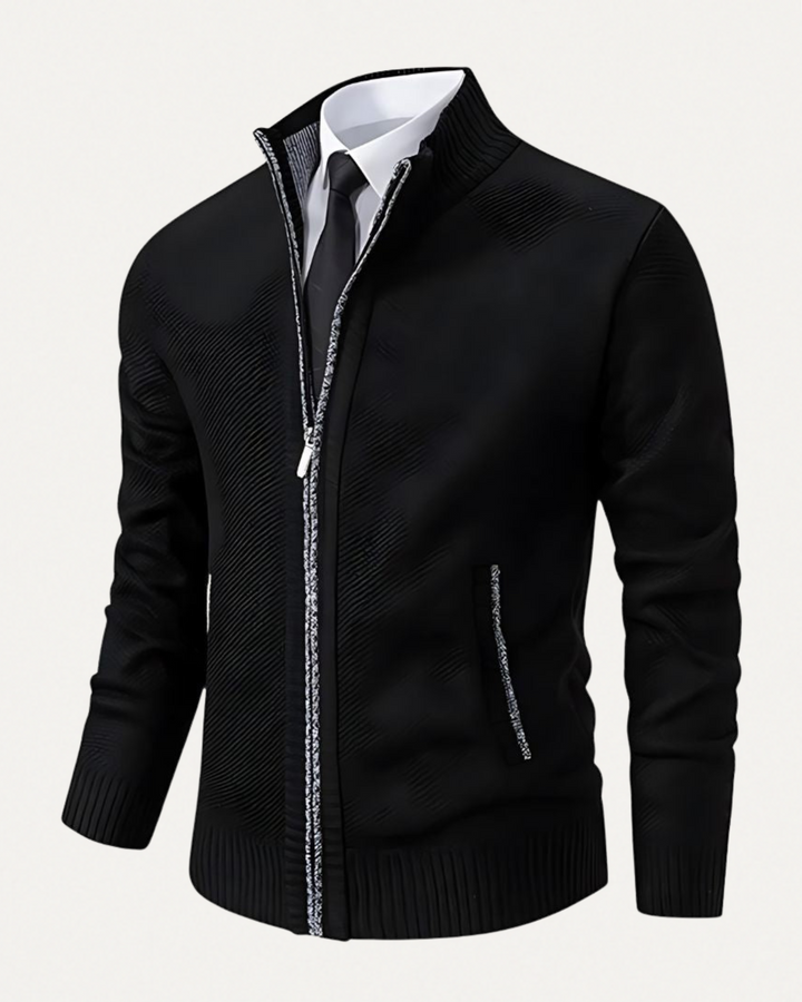 Men’s Black Half-Zip Sweater – Stylish Knit Pullover for Warmth and Everyday Versatility