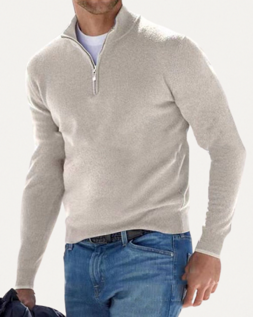 Men’s Half-Zip Sweater – Cozy Knit Pullover for Fall and Winter, Versatile and Timeless Style