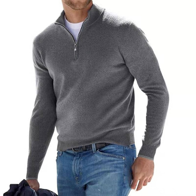 Half Zip Up Men's Sweater - Soft, Cozy Knitwear for Fall/Winter, Versatile Style and Timeless Fit 4