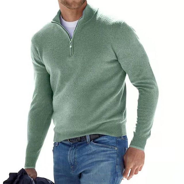 Half Zip Up Men's Sweater - Soft, Cozy Knitwear for Fall/Winter, Versatile Style and Timeless Fit 5