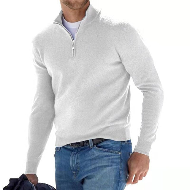 Half Zip Up Men's Sweater - Soft, Cozy Knitwear for Fall/Winter, Versatile Style and Timeless Fit 7