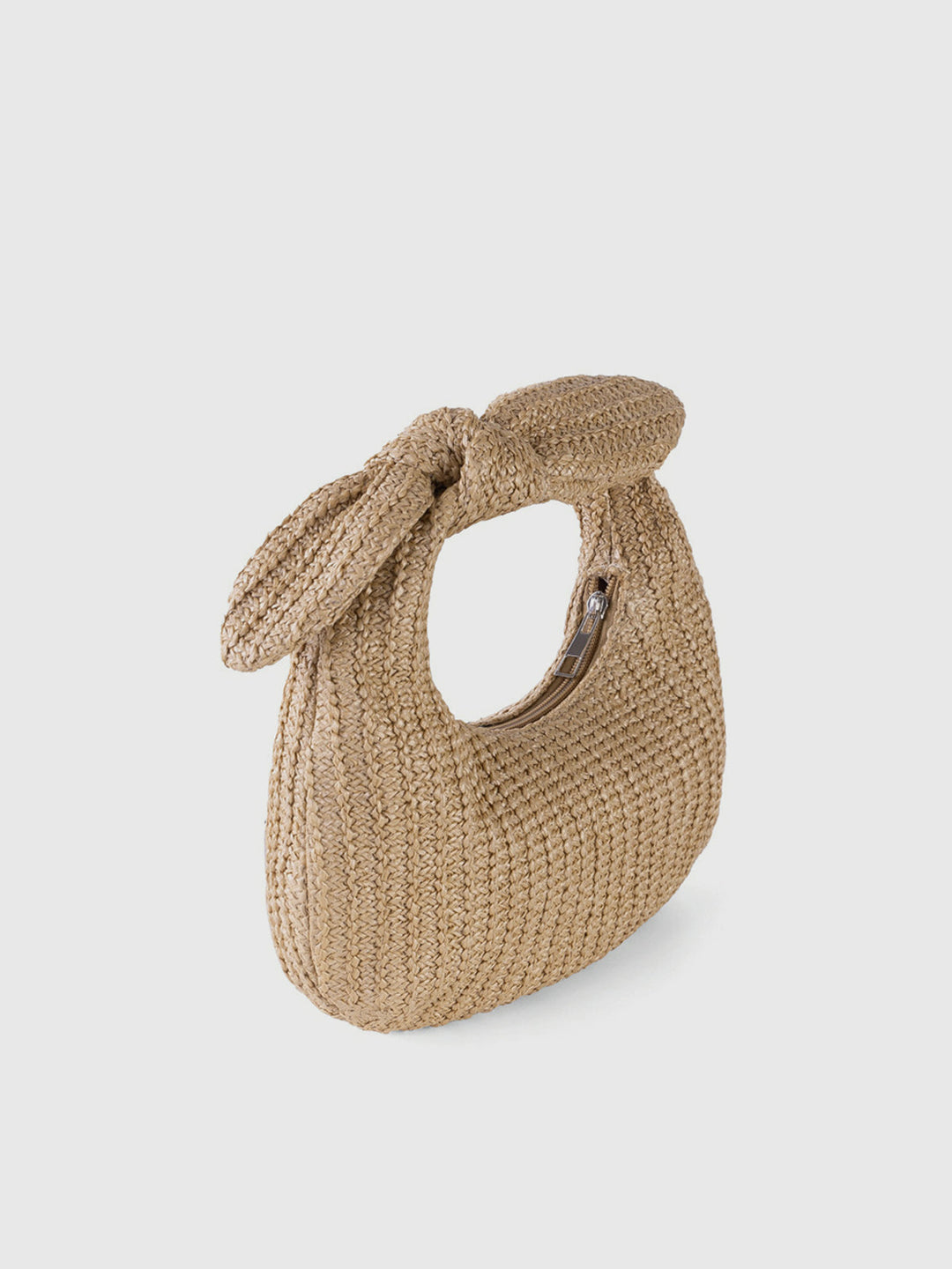 Knot Detail Straw Tote Bag – Stylish and Versatile Beach Handbag for Everyday Use, Compact Size 24CM x 19CM 2