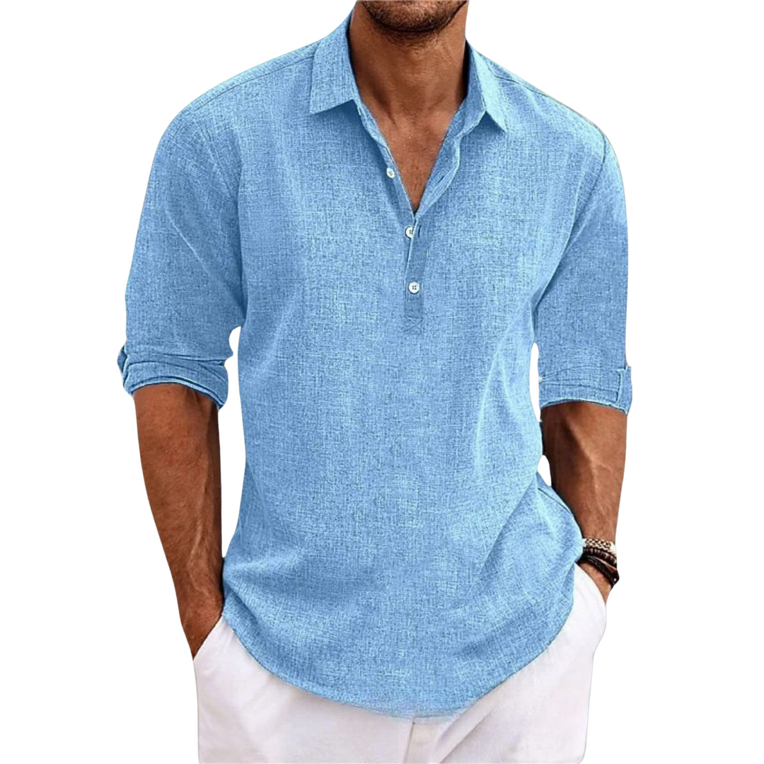 Lightweight Casual Shirt with Open Collar – Breathable Fabric and Modern Flowing Cut for Effortless Elegance 0