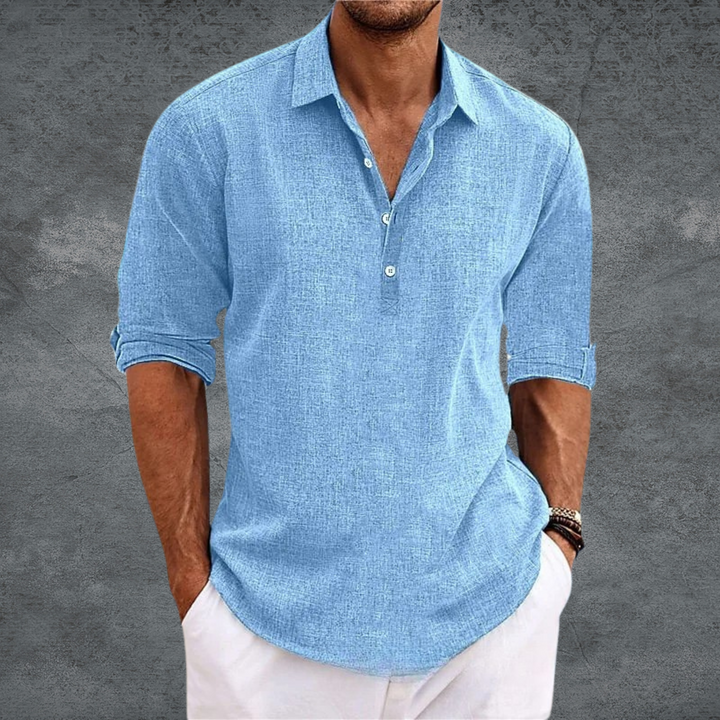Lightweight Casual Shirt with Open Collar – Breathable Fabric and Modern Flowing Cut for Effortless Elegance 1
