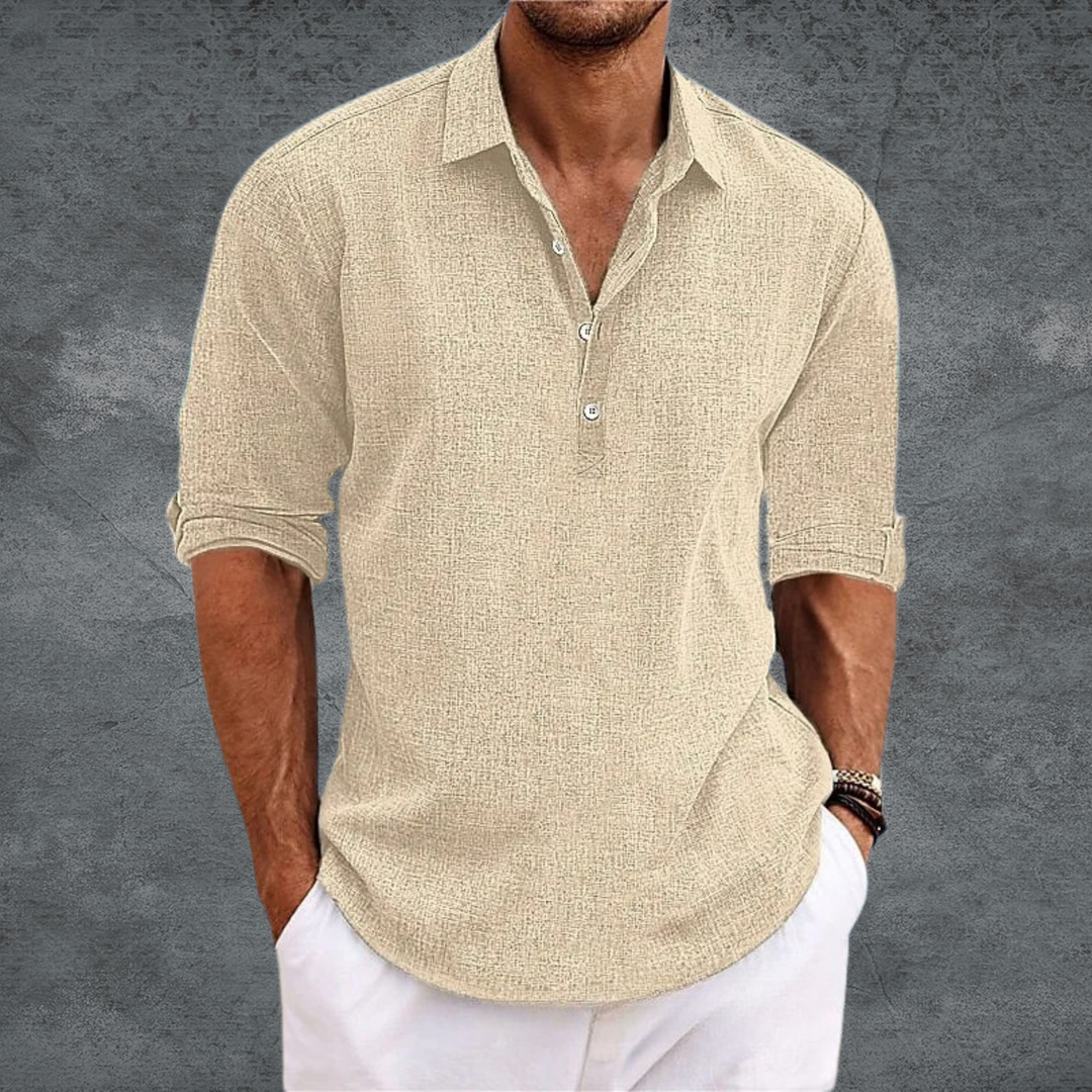Lightweight Casual Shirt with Open Collar – Breathable Fabric and Modern Flowing Cut for Effortless Elegance 3