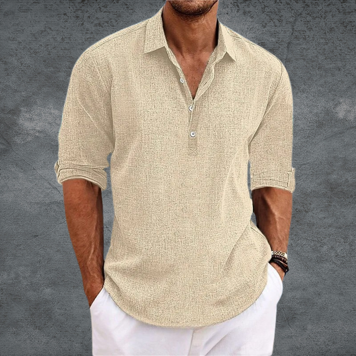 Lightweight Casual Shirt with Open Collar – Breathable Fabric and Modern Flowing Cut for Effortless Elegance 3