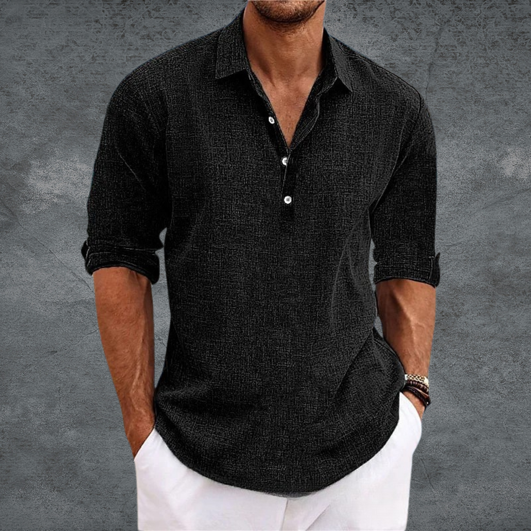 Lightweight Casual Shirt with Open Collar – Breathable Fabric and Modern Flowing Cut for Effortless Elegance 4