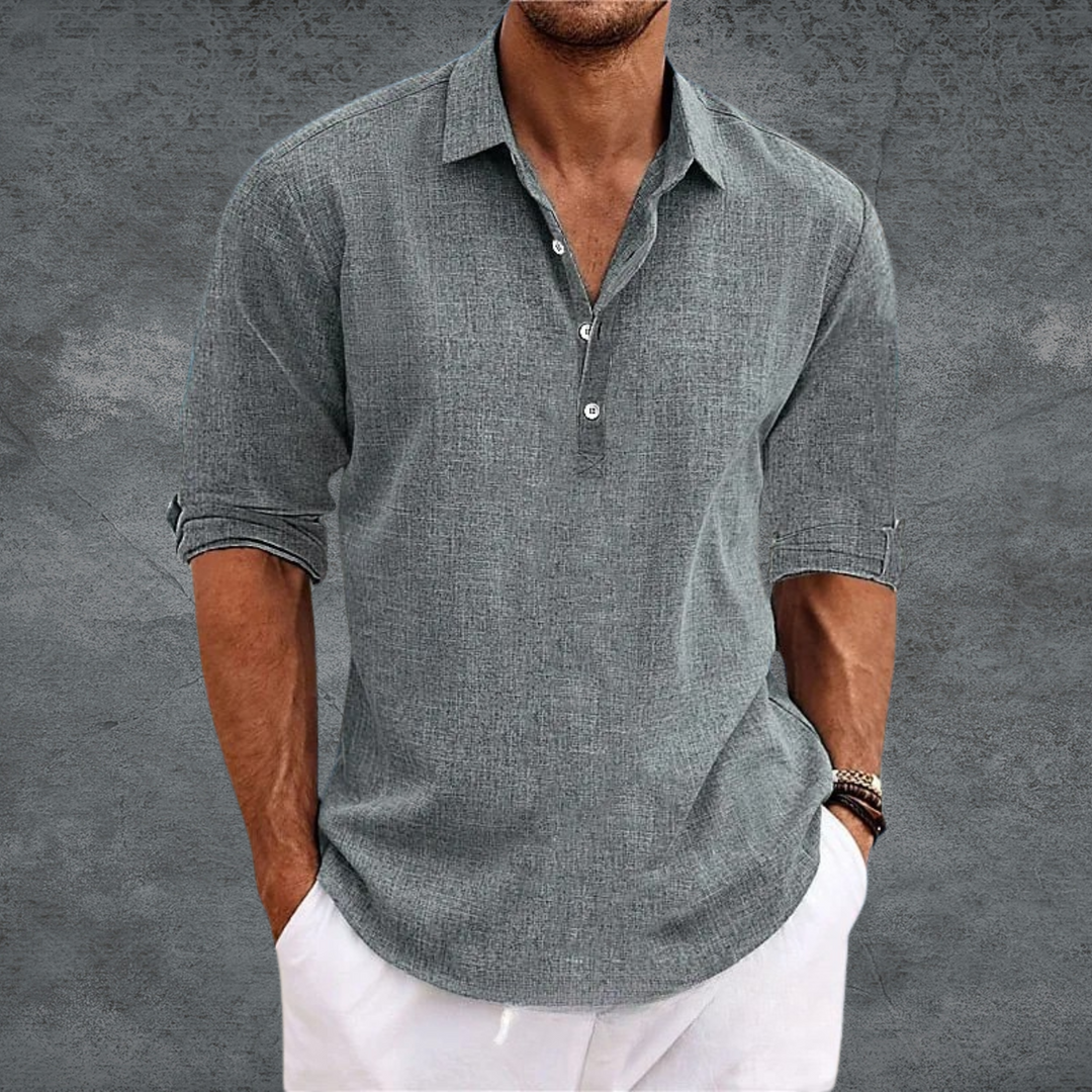 Lightweight Casual Shirt with Open Collar – Breathable Fabric and Modern Flowing Cut for Effortless Elegance 5
