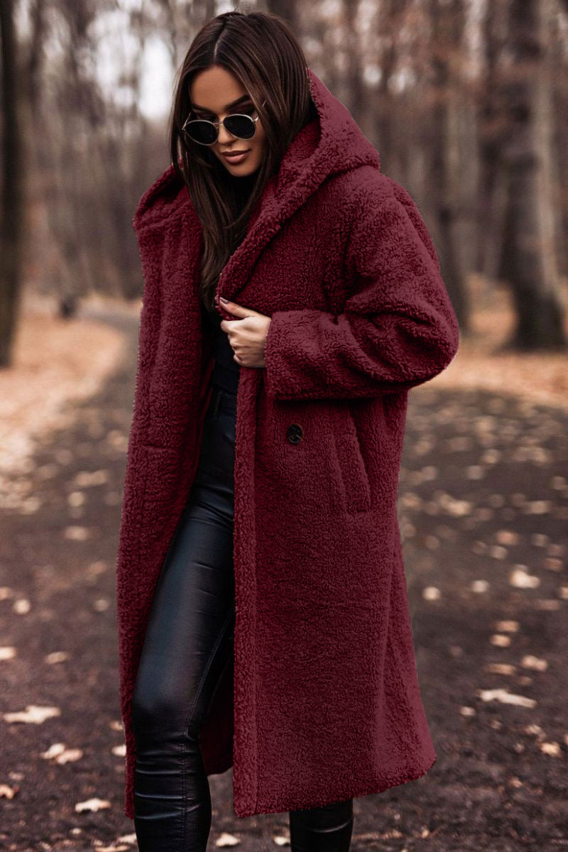 Long Hooded Teddy Coat for Women – Soft, Cozy Winter Coat with Relaxed Fit and Practical Hood 2