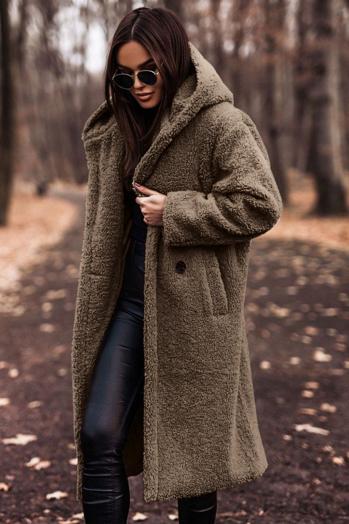 Long Hooded Teddy Coat for Women – Soft, Cozy Winter Coat with Relaxed Fit and Practical Hood 3