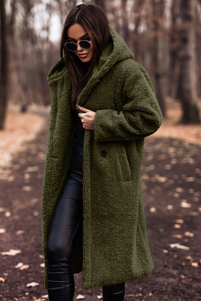 Long Hooded Teddy Coat for Women – Soft, Cozy Winter Coat with Relaxed Fit and Practical Hood 4