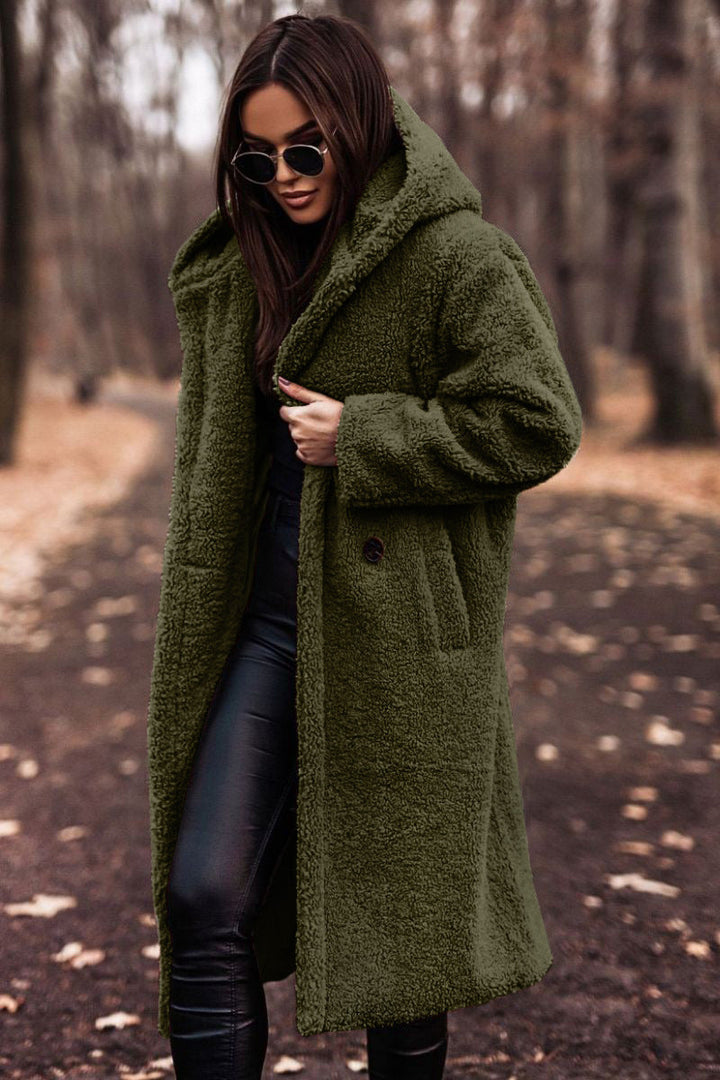 Long Hooded Teddy Coat for Women – Soft, Cozy Winter Coat with Relaxed Fit and Practical Hood 4