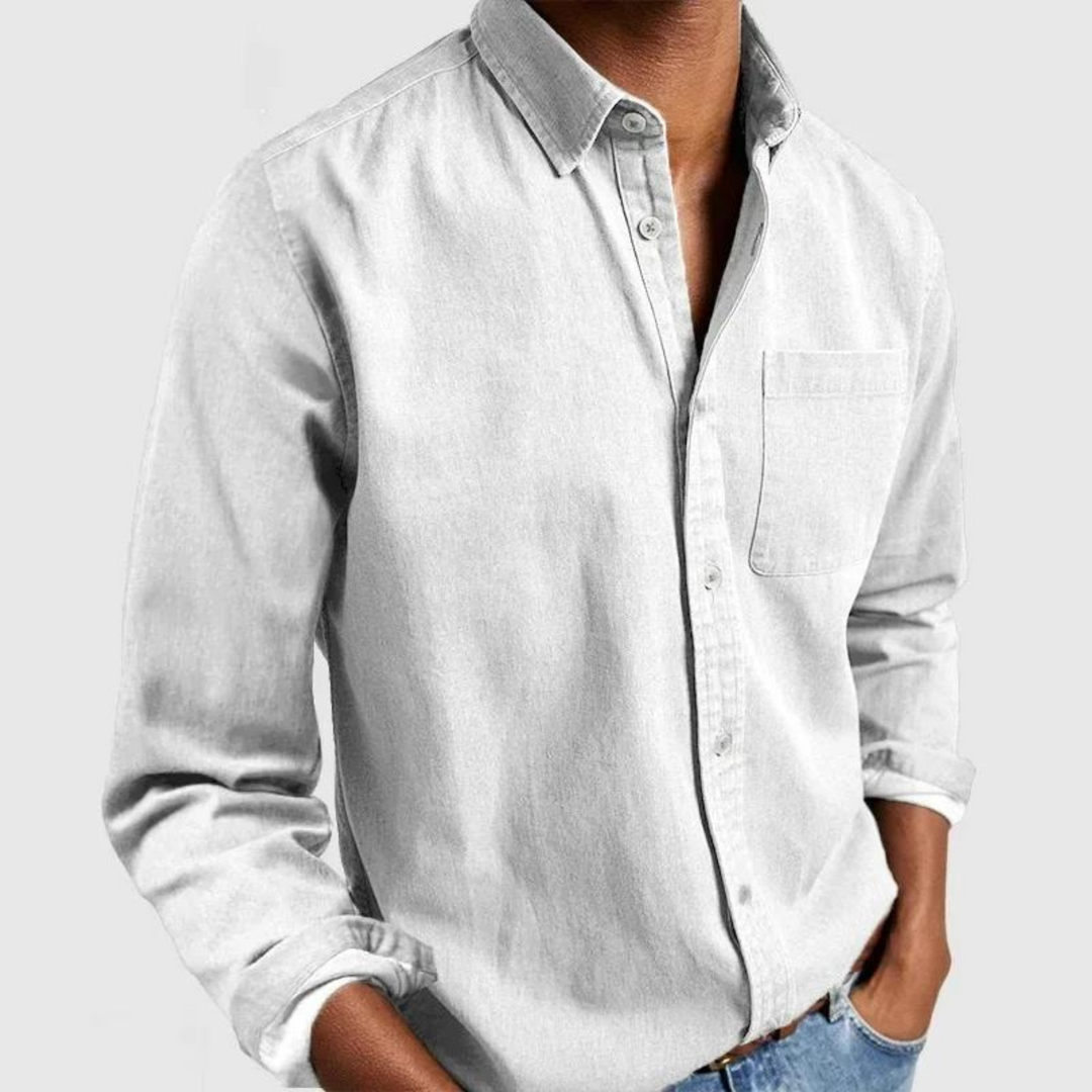 Men's Blouse in Breathable Cotton-Polyester Blend – Stylish Regular Fit for Casual or Professional Wear 10