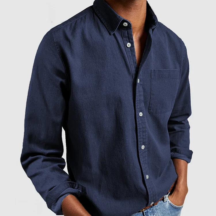 Men's Blouse in Breathable Cotton-Polyester Blend – Stylish Regular Fit for Casual or Professional Wear 2