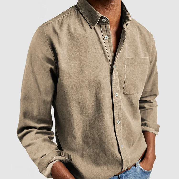 Men's Blouse in Breathable Cotton-Polyester Blend – Stylish Regular Fit for Casual or Professional Wear 3