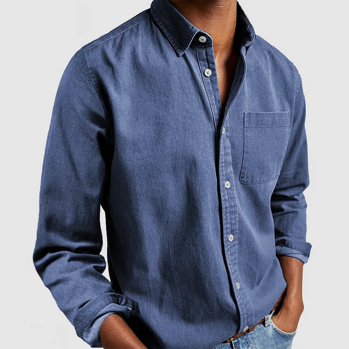 Men's Blouse in Breathable Cotton-Polyester Blend – Stylish Regular Fit for Casual or Professional Wear 5