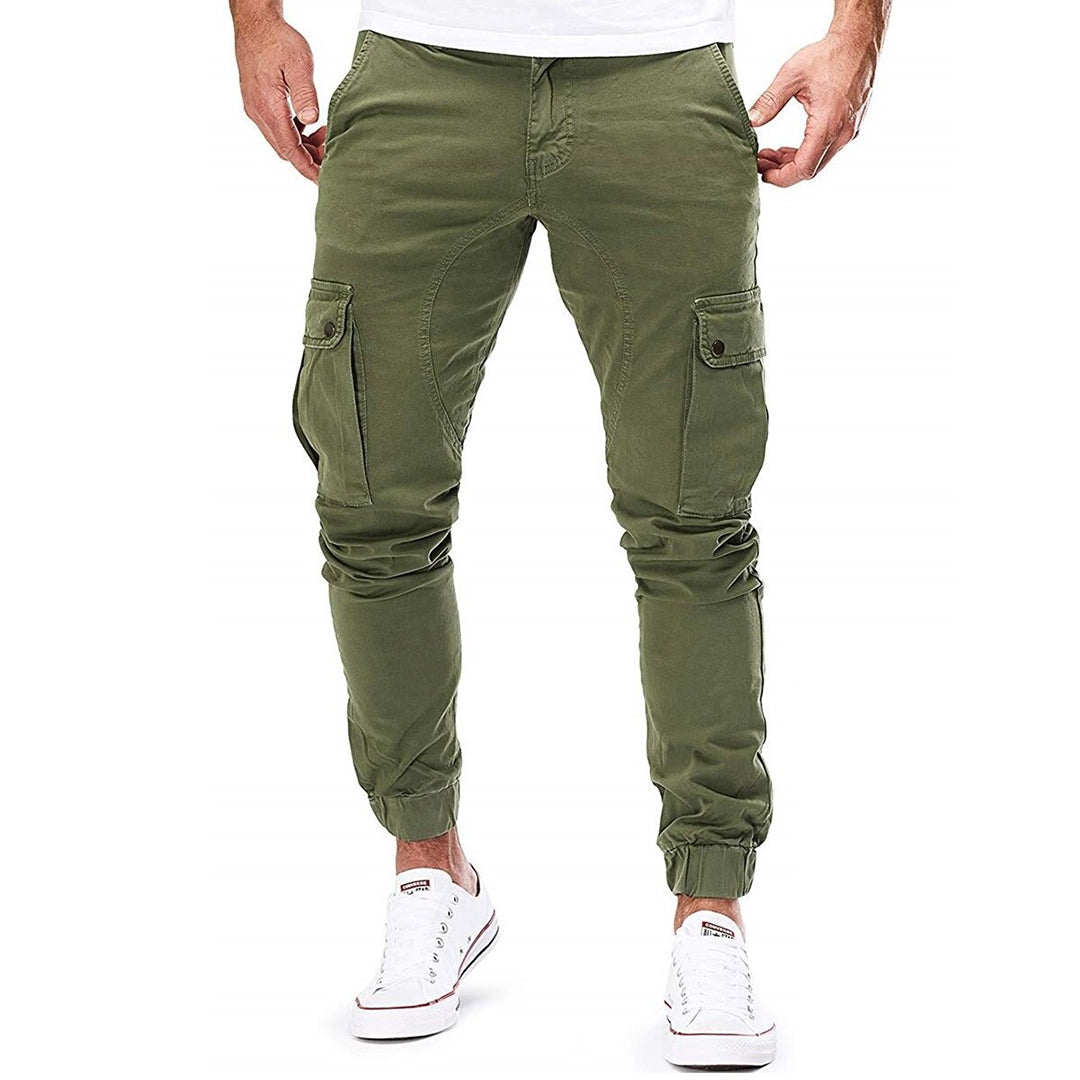 Men's Cargo Pants Green Size L Cotton 7