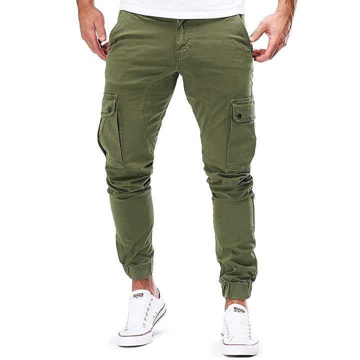 Men's Cargo Pants Green Size L Cotton 7