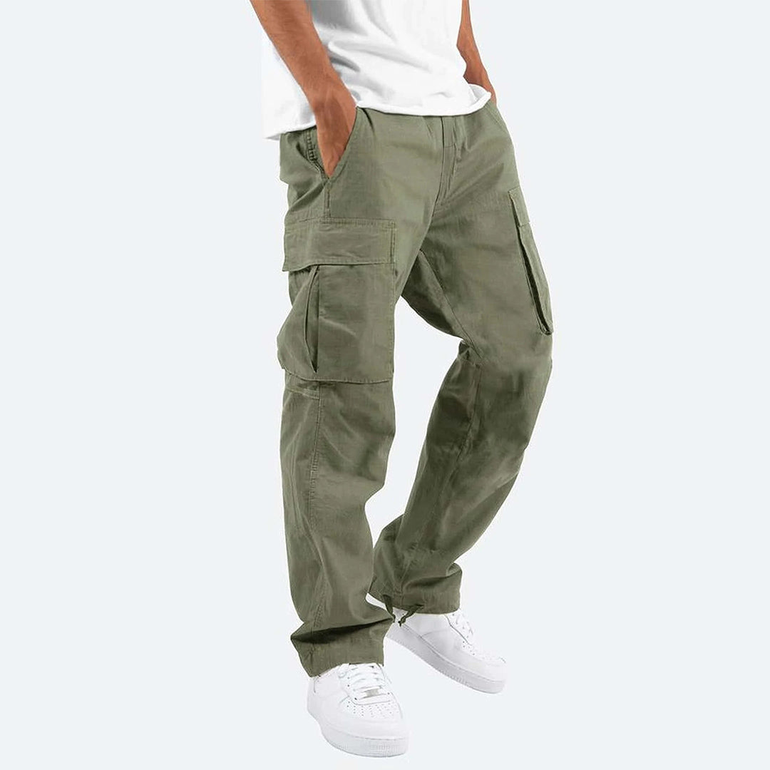 Men's Cargo Pants Green Size L Cotton 9