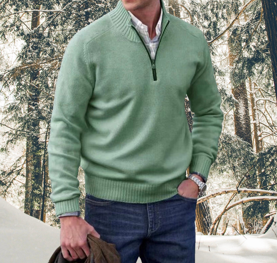 Men's Half Zip Sweatshirt, Soft and Warm Pullover Jumper for Fall/Winter, Regular Fit, Available in Multiple Colors 4