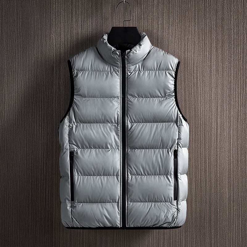 Men's Quilted Down Vest – Lightweight Insulated Puffer Vest with Zip Pockets for Outdoor Activities and Casual Wear 1