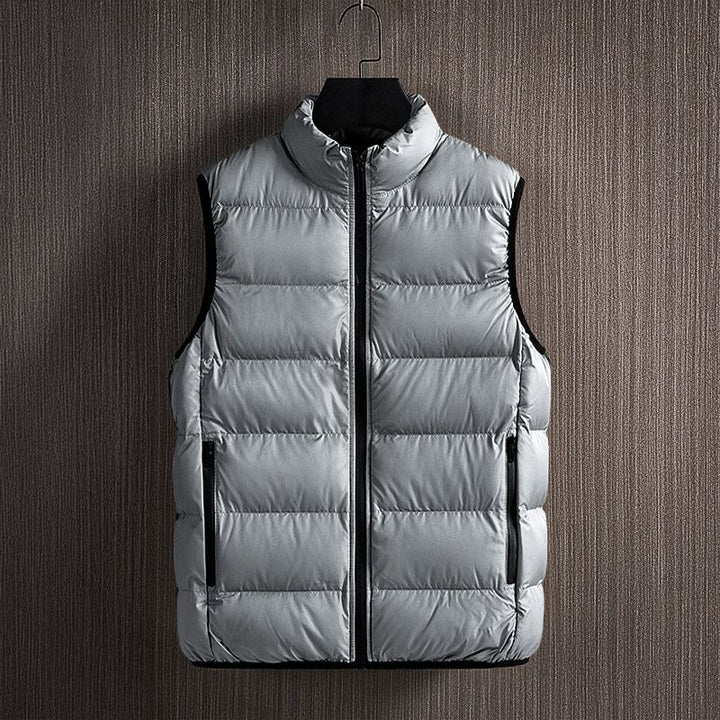 Men's Quilted Down Vest – Lightweight Insulated Puffer Vest with Zip Pockets for Outdoor Activities and Casual Wear 1