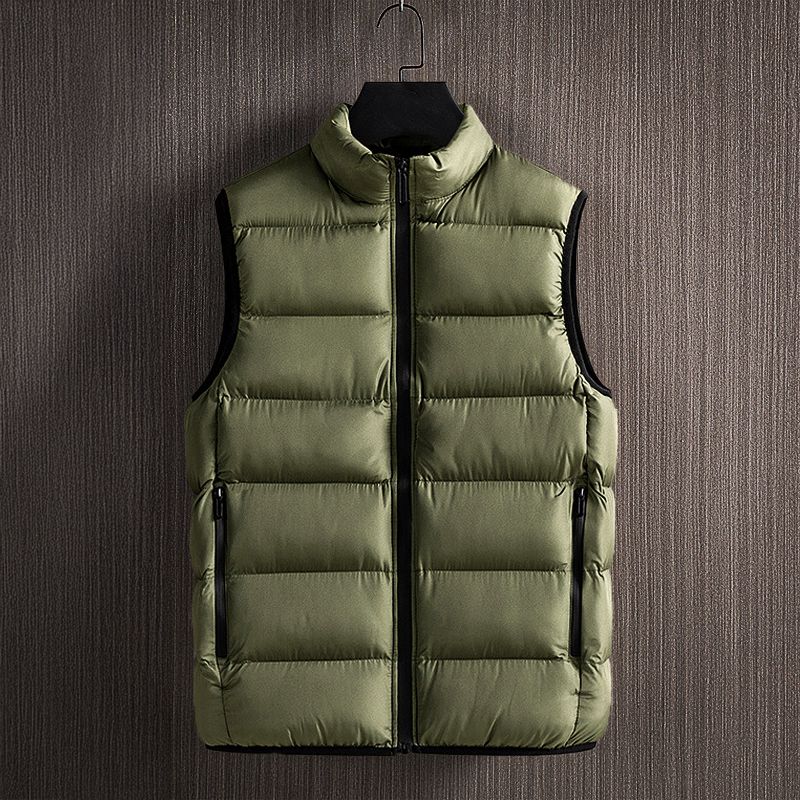Men's Quilted Down Vest – Lightweight Insulated Puffer Vest with Zip Pockets for Outdoor Activities and Casual Wear 2