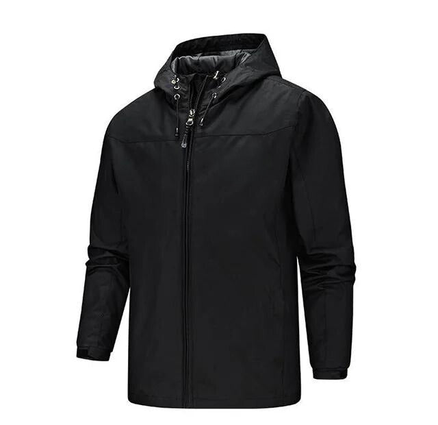 Men's Waterproof Rain Jacket - Lightweight Windproof Outdoor Coat with Adjustable Hood 0