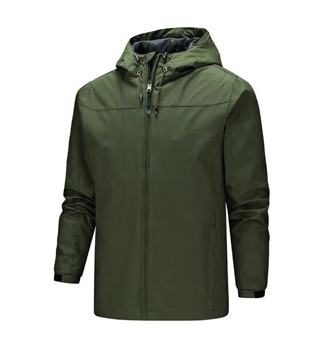 Men's Waterproof Rain Jacket - Lightweight Windproof Outdoor Coat with Adjustable Hood 1