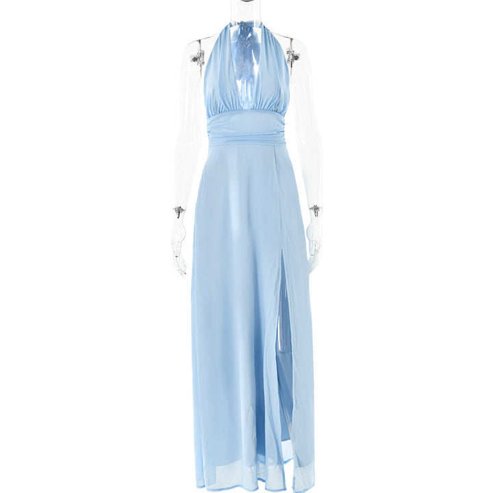 Maxi-Kleid mit Schlitz und Neckholder