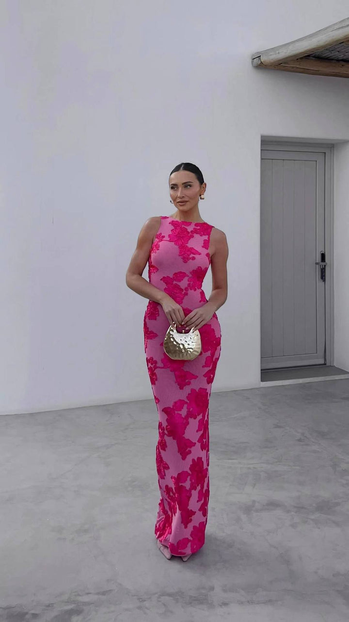 Transparente Blumen-Meshkleid