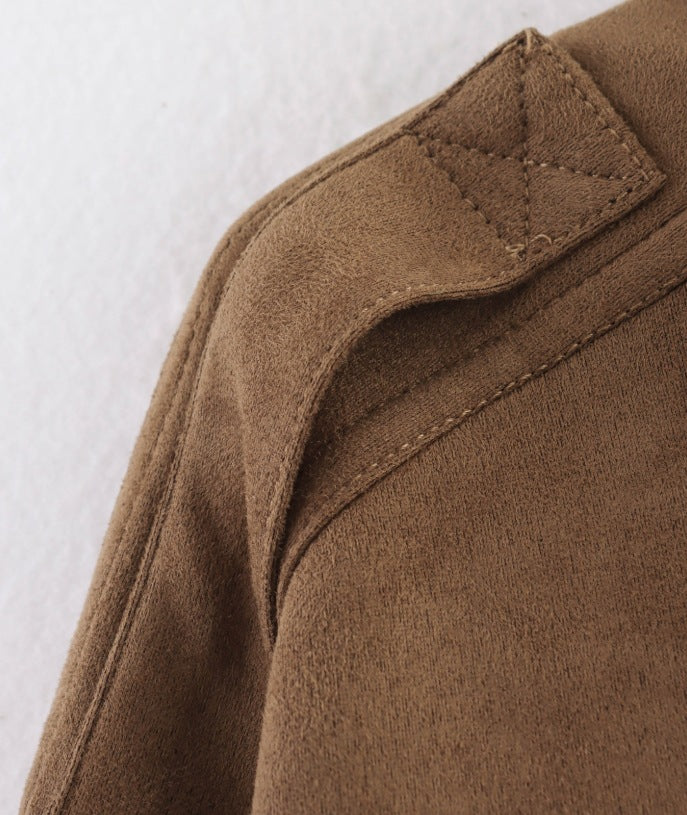 Wildlederjacke mit Taschen