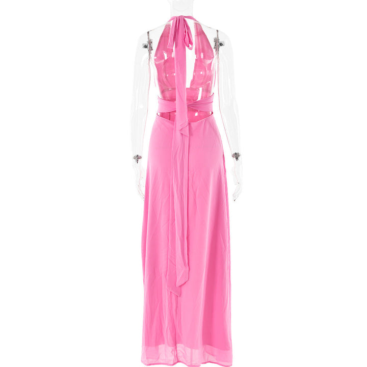 Maxi-Kleid mit Schlitz und Neckholder