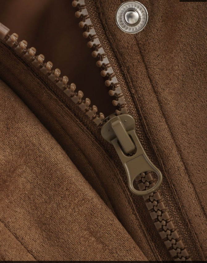 Wildlederjacke mit Taschen