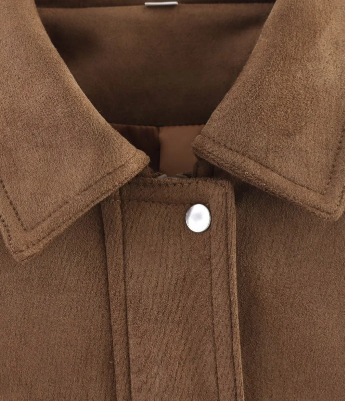 Wildlederjacke mit Taschen