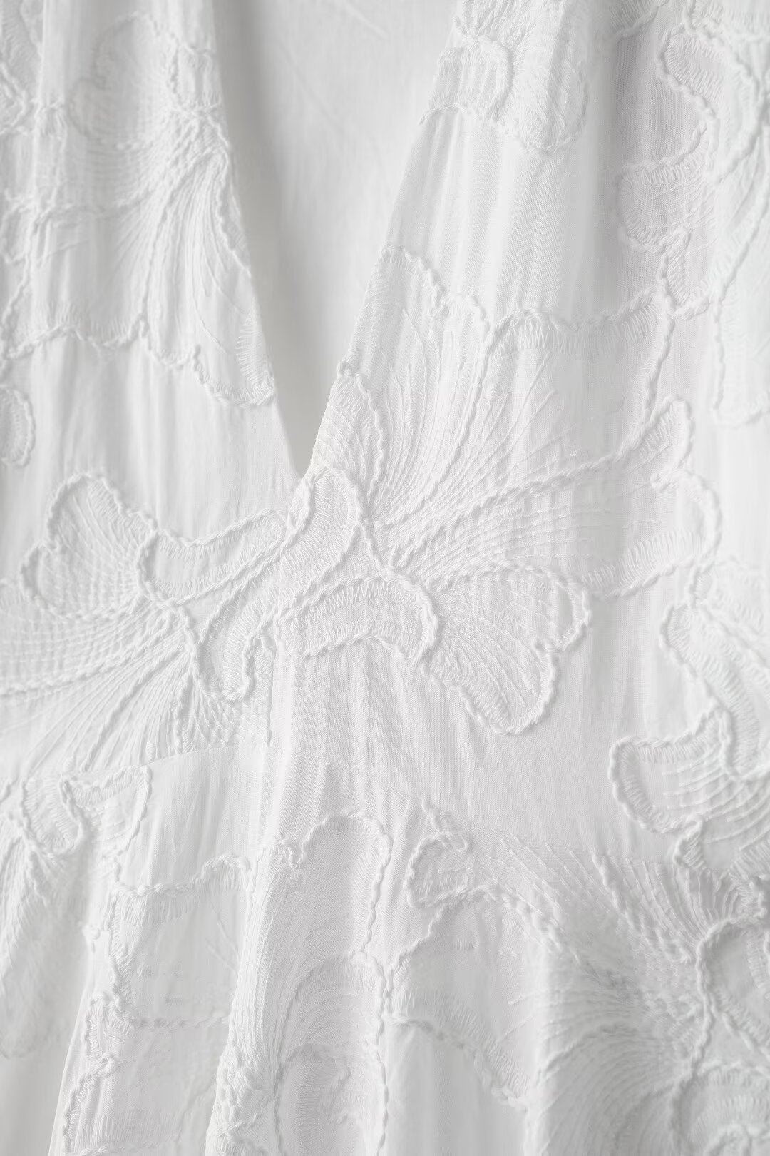 Weißes Broderie Puffärmel-Kleid