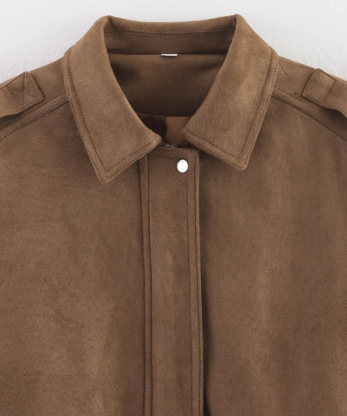 Wildlederjacke mit Taschen