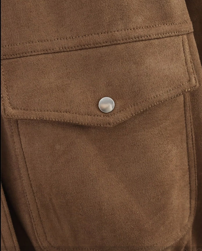 Wildlederjacke mit Taschen