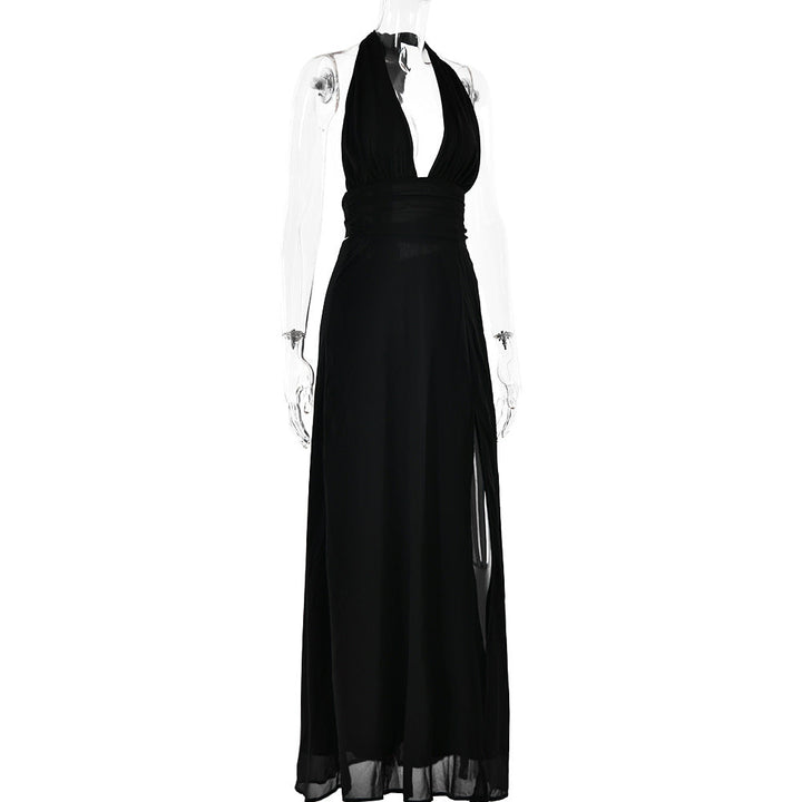 Maxi-Kleid mit Schlitz und Neckholder