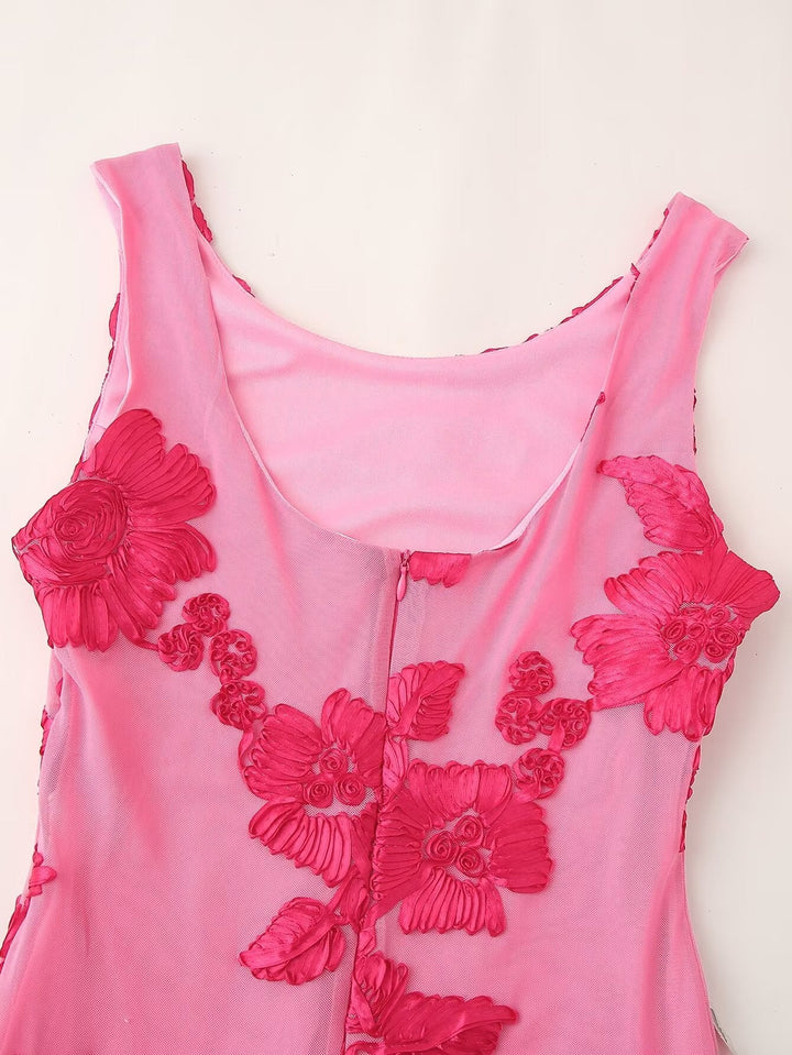 Transparente Blumen-Meshkleid