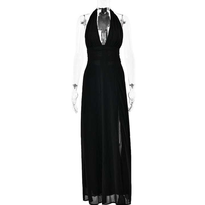 Maxi-Kleid mit Schlitz und Neckholder
