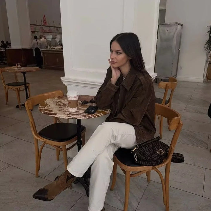 Wildlederjacke mit Taschen