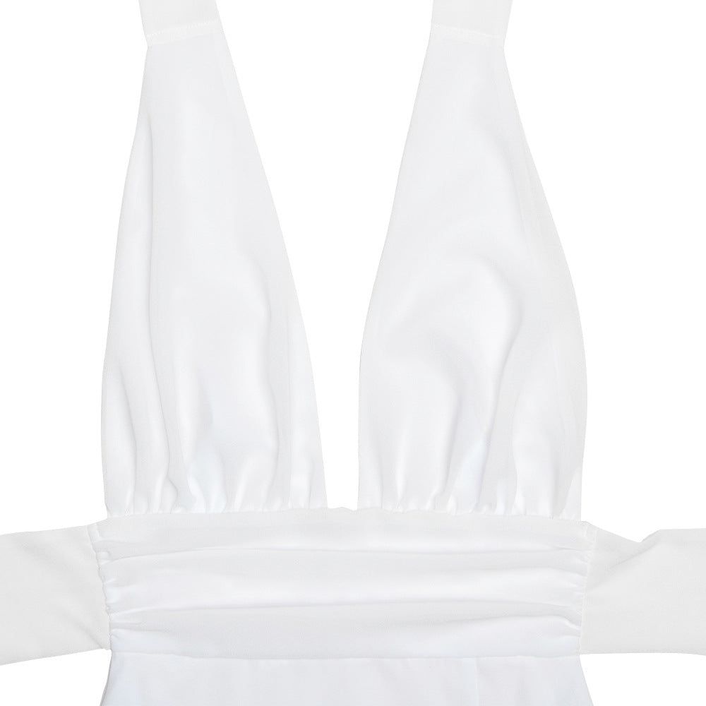 Maxi-Kleid mit Schlitz und Neckholder