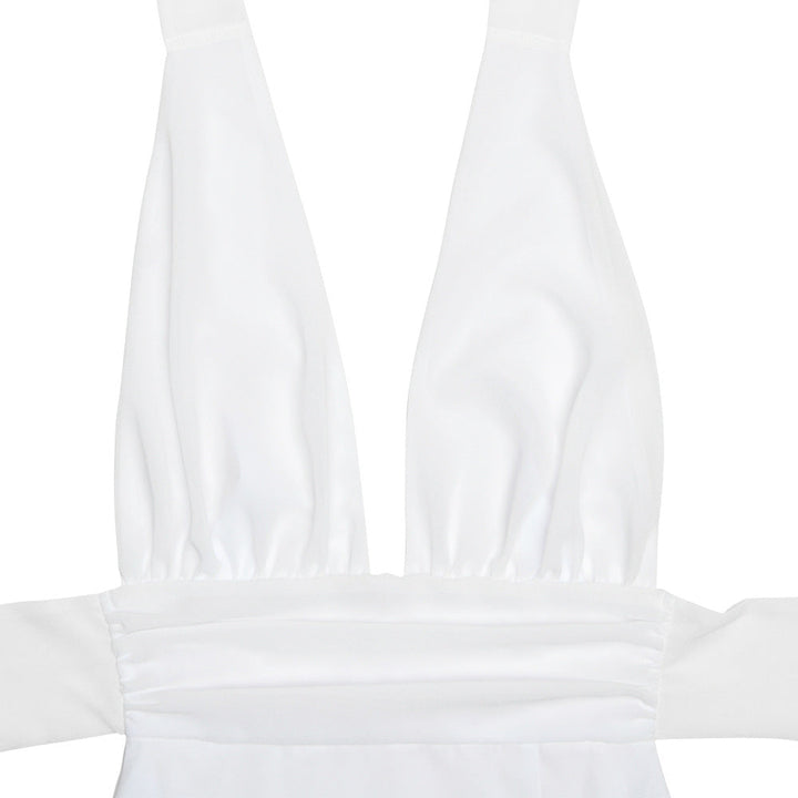 Maxi-Kleid mit Schlitz und Neckholder