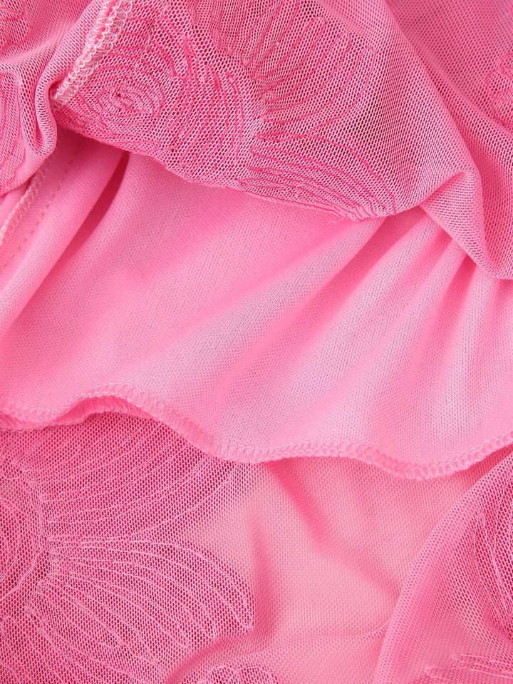 Transparente Blumen-Meshkleid